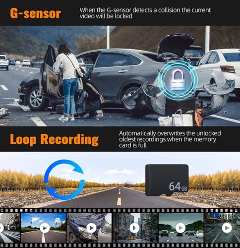 CAMECHO Cámara de tablero con espejo WiFi 4K, cámara de espe