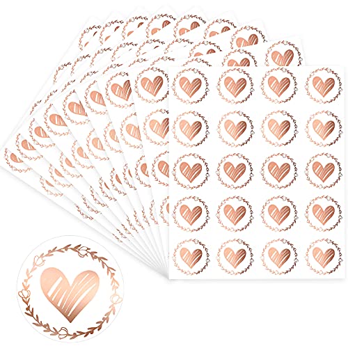 Zonon 500 sellos transparentes de corazón, calcomanías de co