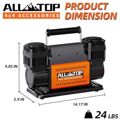 ALL-TOP Compresor de aire de doble cilindro con kit de infla