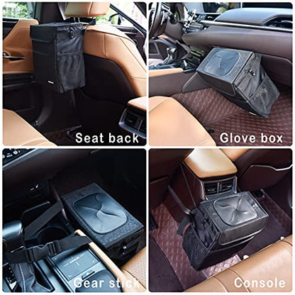 Bonito bote de basura para automóvil con tapa, contenedor de
