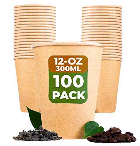 [Paquete de 100 tazas de café y té súper fuertes 100% compos
