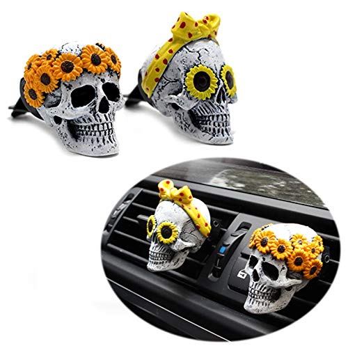 Estatua de calavera malvada para automóvil con ambientador,
