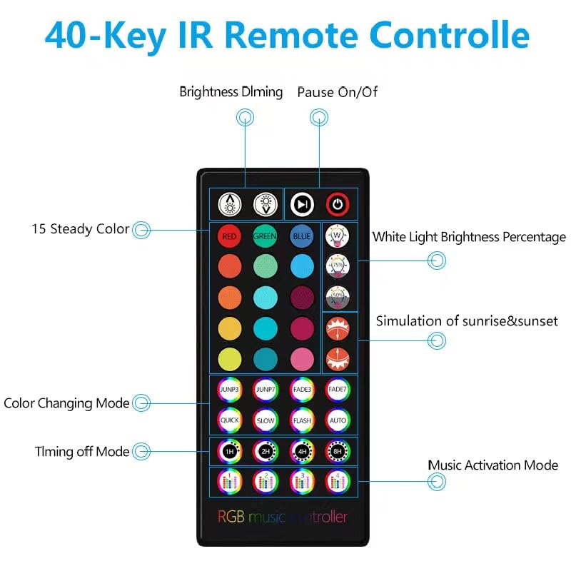 Luces LED RGB para automóvil, luces de escritorio inteligent