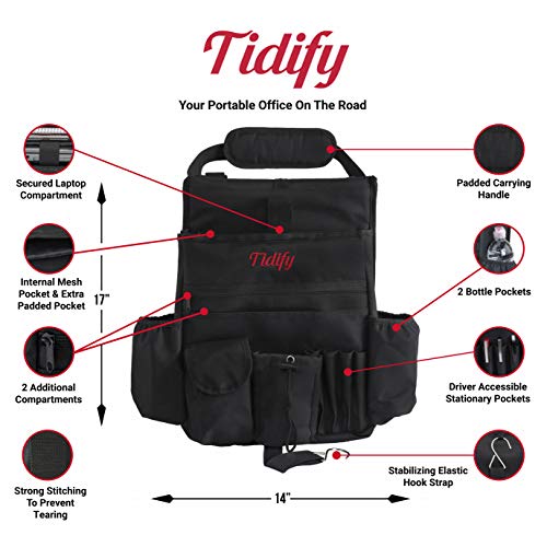 Tidify Organizador de asiento delantero para auto con almace