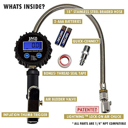 Medidor digital de inflador de neumáticos Jaco FlowPro, 200