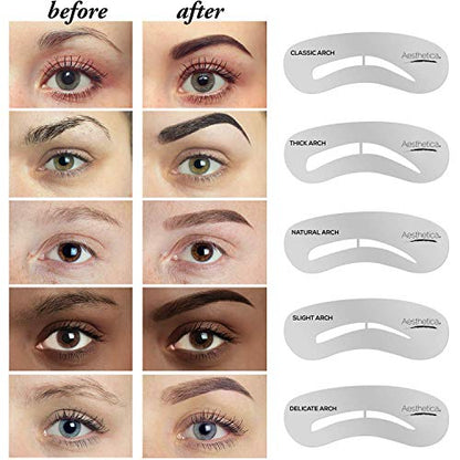 Aesthetica Kit de contorno de cejas de 16 piezas, paleta de