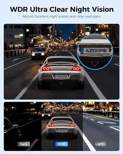AZDOME Cámara de espejo retrovisor WiFi PG17, cámara de espe