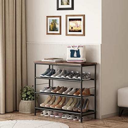 Zapatero organizador de 4 niveles de metal con tablero indus