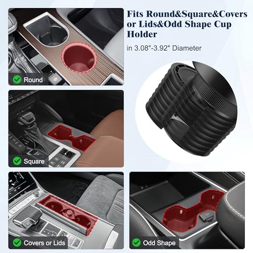 Expansor de portavasos para automóvil con base de goma elást