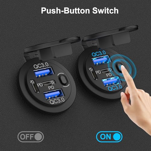Cargador de coche con salida USB de 78 W, 4 puertos y 12 V,