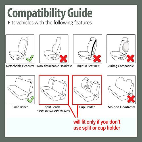FH Group - Funda de asiento de tela plana para asiento de cu