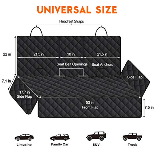 Funda de asiento de coche para perro, funda de asiento trase