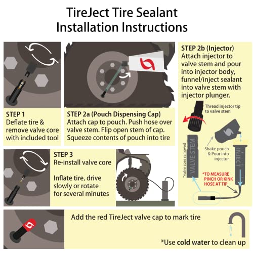 TireJect Kit de sellador de neumáticos todoterreno - Sellado