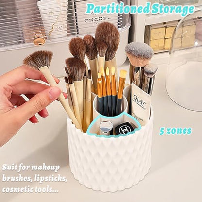Soporte giratorio para brochas de maquillaje con tapa, organ