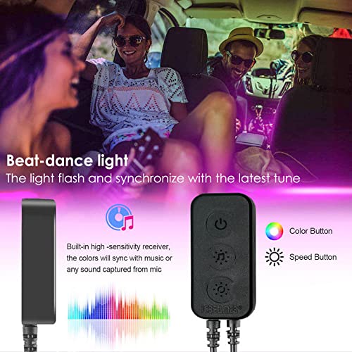 ICBEAMER COB Luces LED multicolor, musicales, se ajusta a to