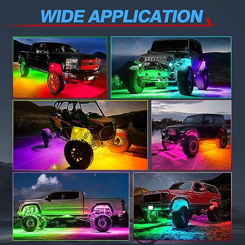 MICTUNING Y1 RGB+IC Dream Color LED Rock Lights Pod - 2 luce