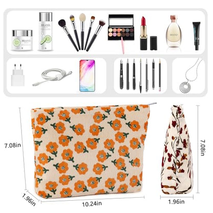 ZLFSRQ 2 bolsas de maquillaje de flores de margarita, bolsas