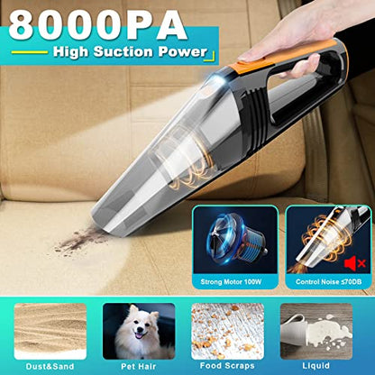 Aspiradora portátil de coche de alta potencia 8000 Pa, peque