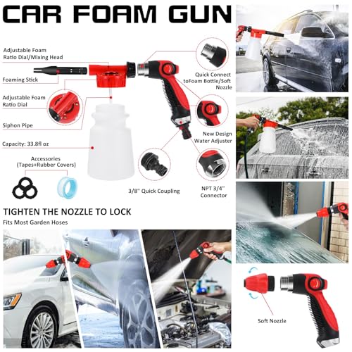AUTODECO Kit de limpieza de 40 piezas para lavado de autos,