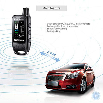 EASYGUARD EC206-B Sistema de alarma de coche de 2 vías con L