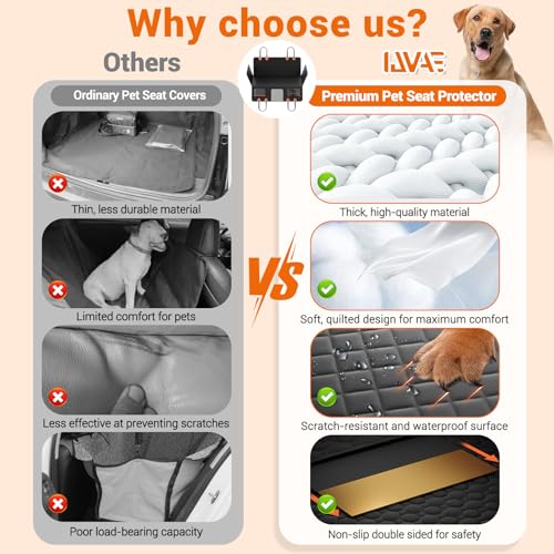 Funda de asiento de automóvil de fondo duro para perros, fun