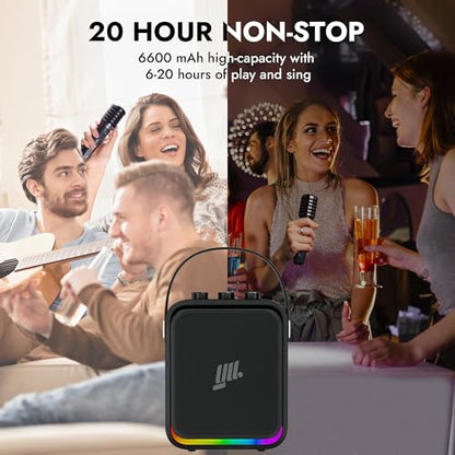 YLL Máquina portátil de karaoke Bluetooth: altavoz potente d