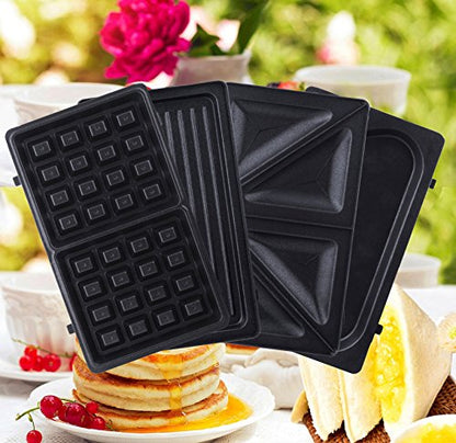 ZZ S6141A-B sandwichera 4 en 1 para desayuno, waffle, omelet