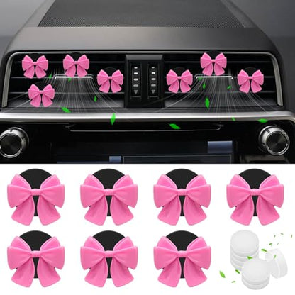 Ambientador de coche con lazo rosa, juego de 7 lindos acceso