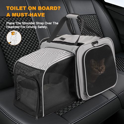 Transportador de gatos con caja de arena, transportador de v