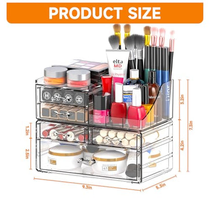 Cq acrylic Organizadores de maquillaje transparentes y almac