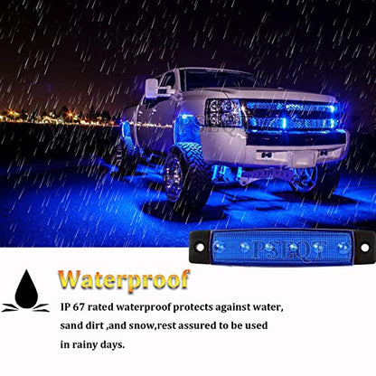 PSEQT 10 unidades de luces LED de tira de roca para auto, lu