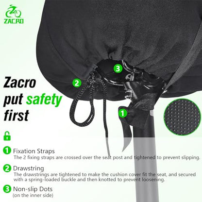 Zacro Cojín de asiento de bicicleta, funda acolchada de gel