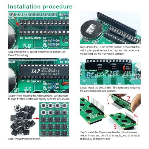 ZORZA 1 juego de kits electrónicos DIY Calculadora Kit de pr