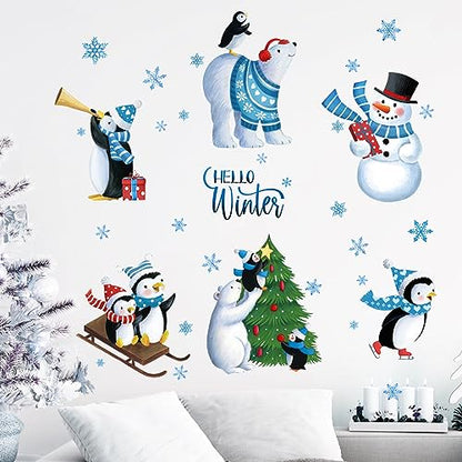 Yovkky Calcomanías de pared con texto en inglés "Hello Winte