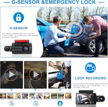 Cámara de seguridad para automóvil, cámara frontal e interio