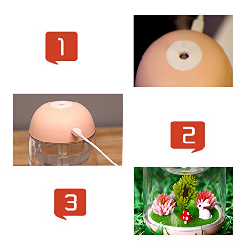 Humidificador micro paisaje con luz LED cambiante, modo de n