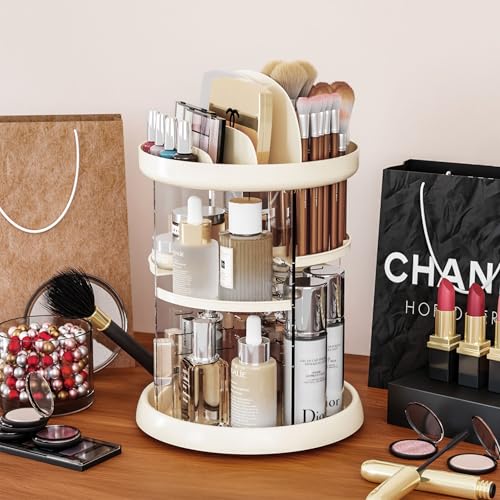 Organizador de maquillaje giratorio 360 color beige para toc