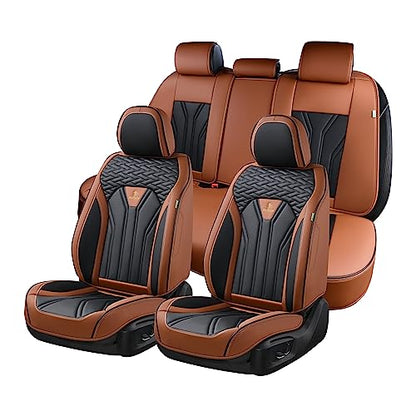 FLORICH Fundas de asiento de cuero, juego completo de fundas