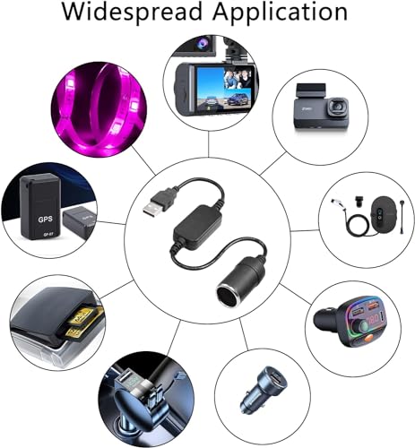 Adaptador USB A a encendedor de cigarrillos, cable de alimen