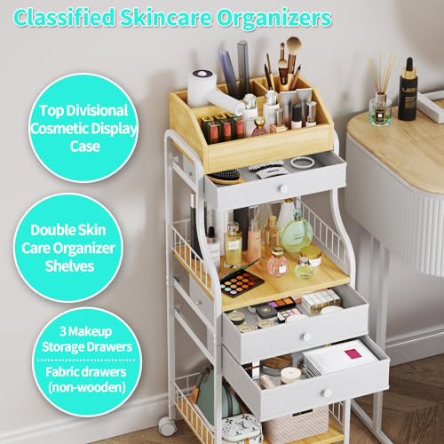 HapiRm Organizador de maquillaje de piso, organizador de maq