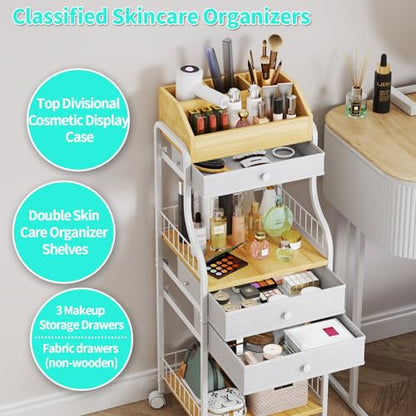 HapiRm Organizador de maquillaje de piso, organizador de maq