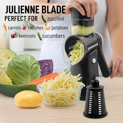 Zulay Kitchen Rallador rotativo de queso de 5 cuchillas, ral