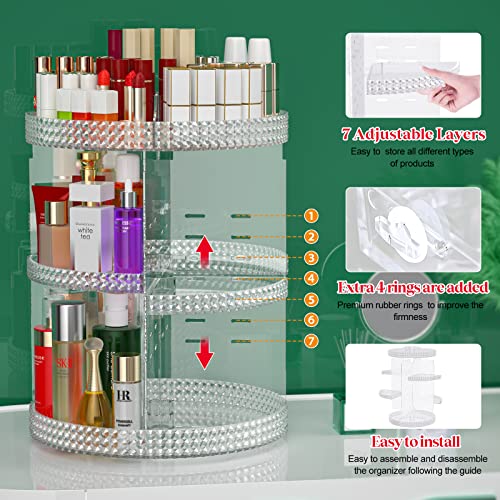 Awenia Organizador de maquillaje giratorio de 360 grados, al
