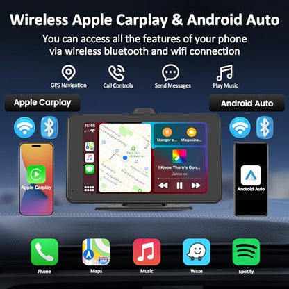 Carplay - Pantalla táctil portátil HD de 7 pulgadas con Andr