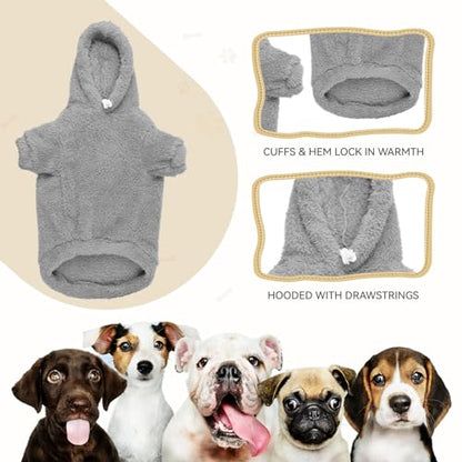 Sudadera con capucha para perros pequeños, suave forro polar