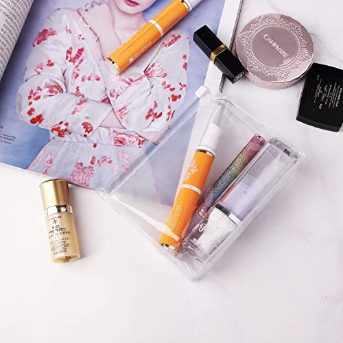Pequeña bolsa de cosméticos transparente con cremallera, (5.