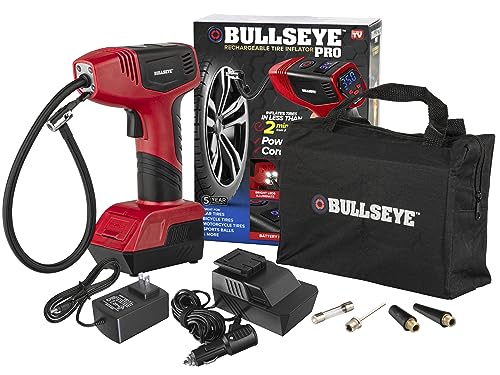 Bullseye Pro Max Deluxe - Inflador de neumáticos portátil, c