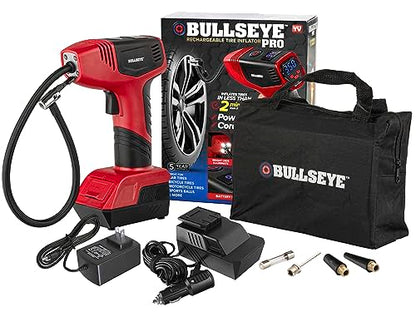 Bullseye Pro Max Deluxe - Inflador de neumáticos portátil, c