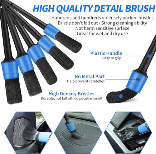 Kit de detalles de coche de 17 piezas, kit de limpieza para