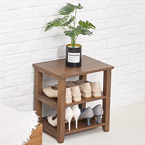 Zapatero pequeño de madera maciza, estante organizador de za